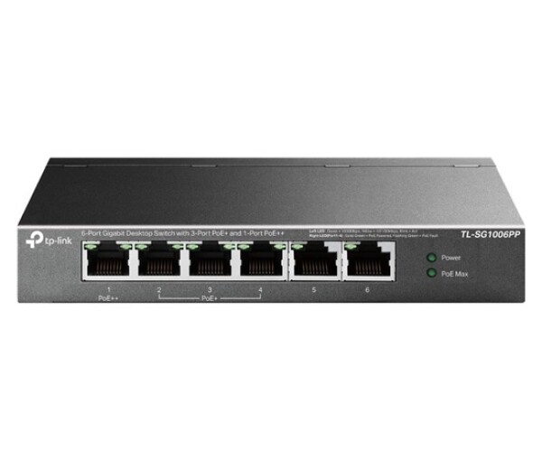 TP-Link CCTV switch TL-SG1006PP (6xGbE, 3xPoE+,1xPoE++, 64W, fanless) EDF_438971