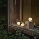 Louis Poulsen Přenosná stmívatelná lampa VL 45 Radiohus / Glossy Pale Rose Glass, růžová barva, sklo, kov, kůže