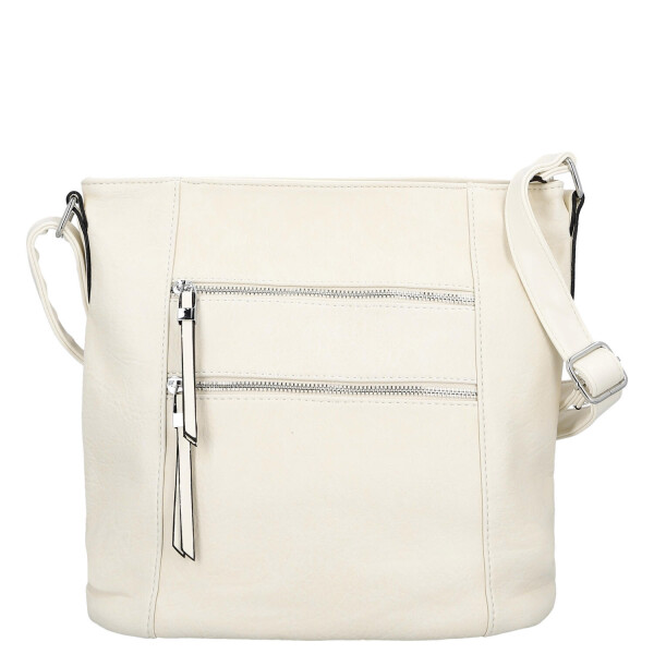 Trendy dámská koženková crossbody kabelka Truda, krémová