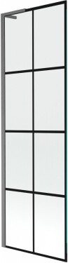 MEXEN/S - Next L vanová zástěna FIX 60 x 150, černá vzor, grafit kartáčovaná 895-060-000-03-77-66