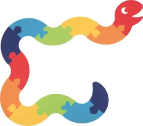 GOKI Podlahové obrysové puzzle Had XXL 12 dílků