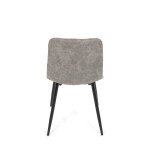Židle jídelní, šedá látka cowboy, nohy černý kov