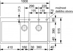 FRANKE - Mythos Fragranitový dřez MTG 651-100/7, 100x52 cm, šedý kámen 114.0150.029