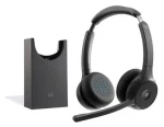 Cisco Headset 722 Wireless Carbon Black / Bezdrátová náhlavní souprava / oboustranné sluchátko / mikrofon / stojánek (HS-WL-722-BUNAS-C)