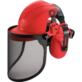 STREND PRO 313927 Ochranný obličejový štít s mušlovými chrániči sluchu, ocelová mřížka