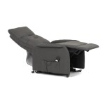 Křeslo polohovací, eletrické, šedá látka.