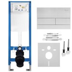 REA - Podomítkový Instalační Set Slim 024N pro WC s Tlačítkem T Brush Steel KPL-E1057