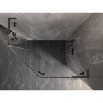 MEXEN/S - Lunar L sprchový kout pětiboký křídlový pravá 100x90 cm transparent, grafit kartáčovaná 831L-100P-090L-66-00-P