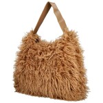 Stylová dámská plyšová kabelka do ruky Oresti, camel