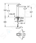 GROHE - Eurocube Baterie pro umyvadlovou mísu, kartáčovaný Hard Graphite 23406AL0