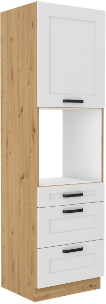 Vysoká skříňka pro vestavnou troubu Luna 60 DPS-210 3S 1F - Prmeium Box Barva korpusu: Dub artisan, Barva dvířek: Bílá
