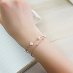 Perlový náramek Juanito Gold - chirurgická ocel, Zlatá 17 cm + 4 cm (prodloužení)