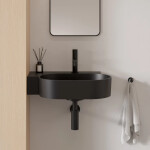 OMNIRES - OVO M+ umyvadlo na desku/závěsné - levé, 55 x 38 cm, black lava mat; OVO555UWLBLV