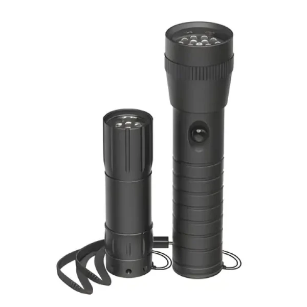Hama FL-DUO černá / LED svítilna / sada 2 ks / hliník / baterie AAA