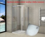 H K - Čtvrtkruhový sprchový kout SYMPHONY S4 90x90 cm s dvoudílnými posuvnými dveřmi včetně sprchové vaničky z litého mramoru SE-SYMPHONYS490/THOR-90Q