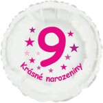 Krásné 9. narozeniny fóliový balónek kruh pro holky Balonky.cz Krásné 9. narozeniny fóliový balónek kruh pro holky Balonky.cz