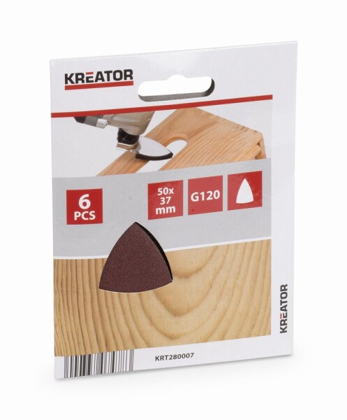 6x Brusný papír Kreator 50mm G120 KRT280007