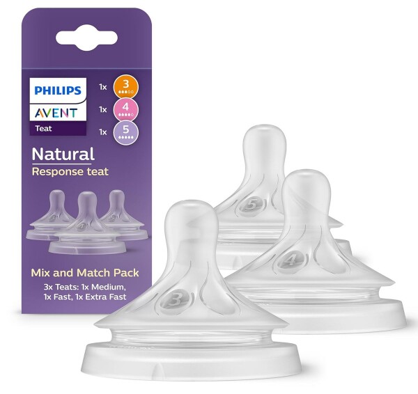 Avent savičky Natural Response sada 3ks - střední, rychlý, velmi rychlý průtok