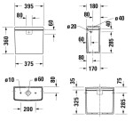 DURAVIT - D-Neo Splachovací nádrž 40x18 cm, boční připojení, bílá 0944000005