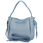 Módní dámská koženková kabelka na rameno Aminta, džínově modrá