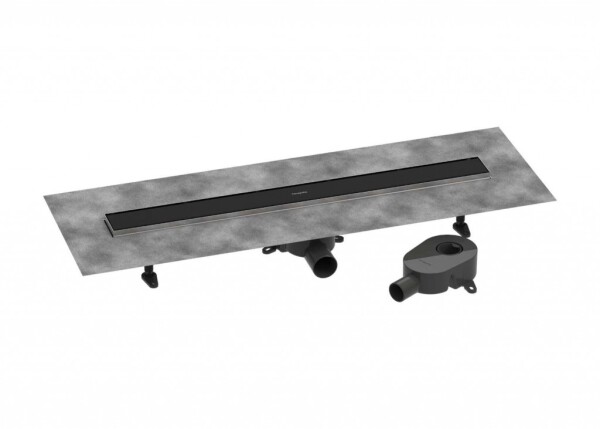 HANSGROHE - RainDrain Go Sprchový žlab 80 cm s oboustranným roštem, pro vložení dlažby, matná černá 56273670