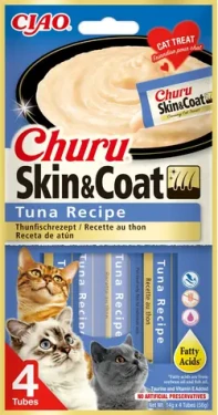 Churu Cat tuňák pro krásnou srst a kůži 56 g / Pamlsek pro kočky / masové pyré / omega 3 a 6