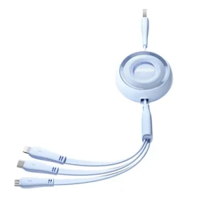 Joyroom S-A40 Nabíjecí kabel 3v1 USB-A (M) - USB-C + MicroUSB + Lightning (M) 3.5A 1m modrá (S-A40)