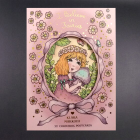 Antistresové omalovánky I Believe in Fairies, omalovánkové pohlednice, Klára Marková