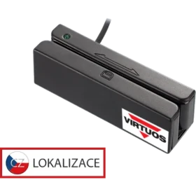 VIRTUOS MSR-100A černá / Čtečka magnetických karet / emulace (KBW) / RS-232 / USB (EIE0003)