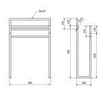 SAPHO - SKA stojan na ručníky 550x800x200, černá mat/dub SKA308