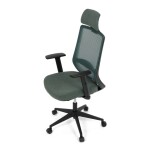 Židle kancelářská, zelená MESH síťovina, zelená látka, plastový kříž, synchronní mechanismus, kolečka pro tvrdé povrchy