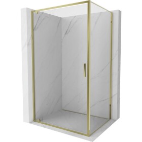 MEXEN/S - Exo sprchový kout dveře křídlové 70 x 85, transparent, zlato 8181-070-085-50-00