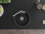 MEXEN/S - Diego granitový dřez 1-miska včetně baterie Flora, černá/stříbrná metalik 6512-73-670401-00