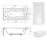 HOPA - Obdélníková vana VINDOBONA - Nožičky k vaně - S nožičkami, Rozměr vany - 140 × 70 cm OLVVIN14+OLVPINOZ