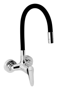 NOVASERVIS - Dřezová baterie s elastickým ramenem 100mm, černá-chrom 94484,0C
