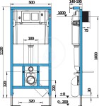 ALCADRAIN předstěnový instalační systém bez tlačítka + WC JIKA PURE + SEDÁTKO DURAPLAST H895652 X PU1