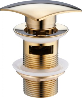 MEXEN - Zátka klik-klak s přepadem hranatá, zlatá 79926-50