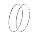 Stříbrné náušnice kruhy - průměr 40 mm, stříbro 925/1000, Stříbrná 4 cm