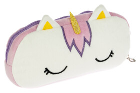 Školní etue STIL plyšová Unicorn fialová