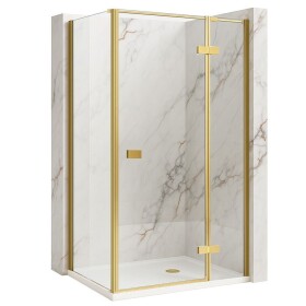 REA/S - Sprchový kout Atlas 100x80 Brush Gold vpravo KPL-K4375