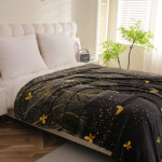 Černá deka z mikrovlákna s jemným vzorem Šířka: 160 cm | Délka: 210 cm