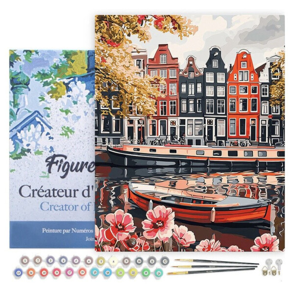 Malování podle čísel - Průplav V Amsterodamu na rámu 40x50cm