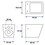 DEANTE Podomítkový rám, pro závěsné WC mísy + SLIM tlačítko bílé + WC REA Raul Rimless + SEDÁTKO CST_WC01 A51P RA1