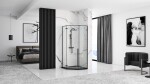 REA/S - Sprchový kout DIAMOND 80x80 - černá matná + sprchová vanička Diamond, bílá KPL-06900