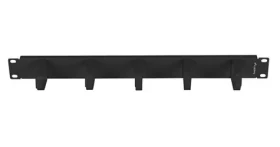 Lanberg Organizér kabelů typ B černá / Organizér kabelů / 19" rack / 1U / 5 kovových držáků (AK-1701-B)