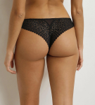 Dámská krajková tanga DIM DAILY DENTELLE THONG - DIM - černá M