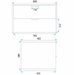 REA - Koupelnová skříňka pod umyvadlo Mono 80cm White REA-M0403