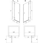 MEXEN/S - Lunar L sprchové dveře křídlové pravé 70, transparent, bílá 834L-070-000-20-00-P