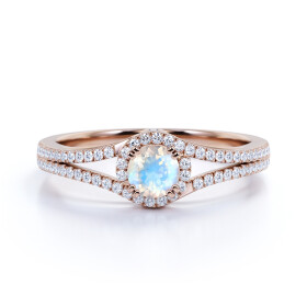 Emporial prsten 14k zlato Vermeil GU-DR14761R-ROSEGOLD-MOONSTONE-ZIRCON Velikost: 7 (EU: 54-56)