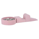 PLUSH NEST PLUSH NEST Hrací sestava s bazénem (3 prvky + bazén) 90 × 30 cm s 200 míčky